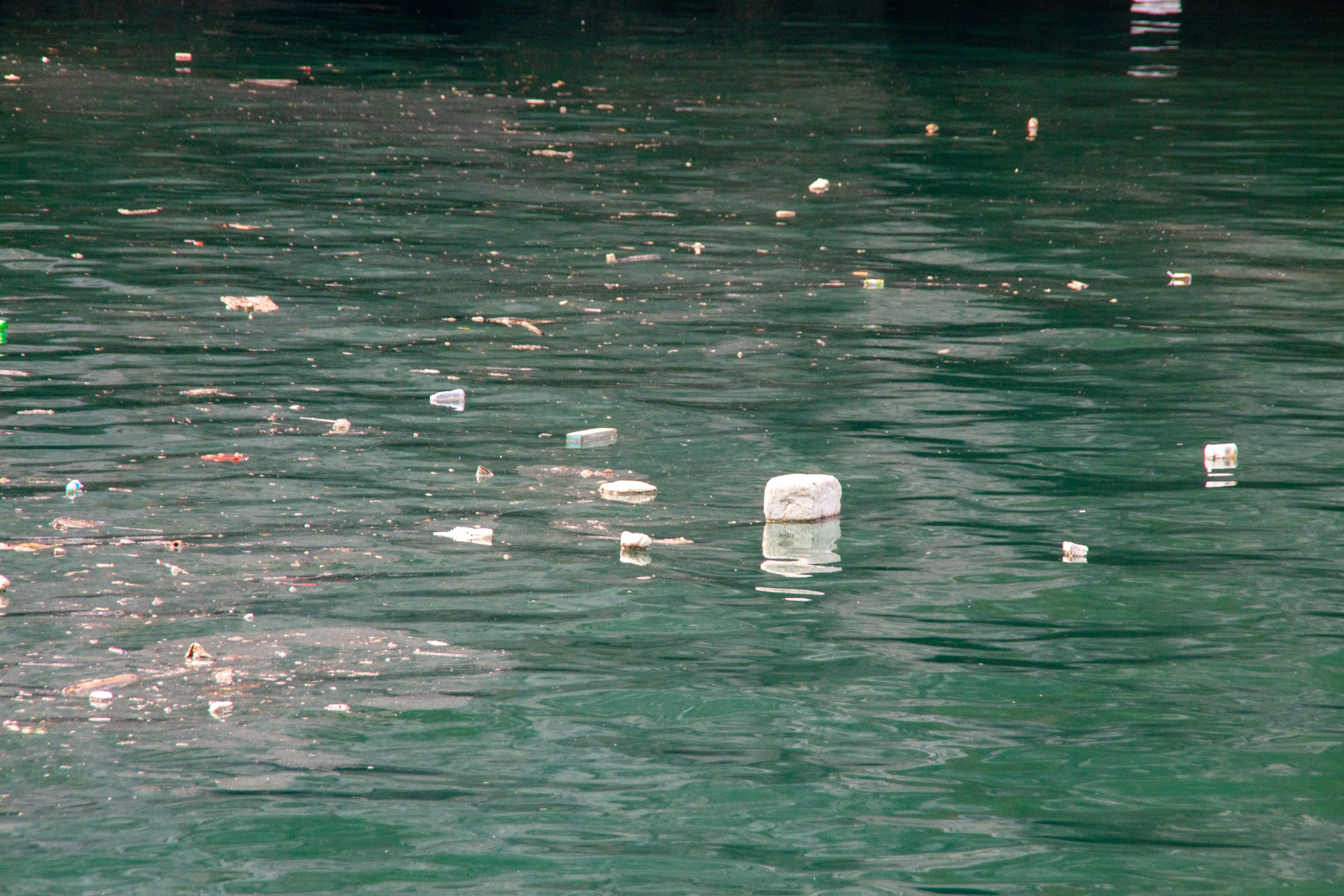 Trash seen in the waters of halong bay